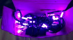 Instalatie luminoasa fibra optica 80 leduri de culoare mov foto
