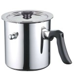 Oala de fiert lapte 2 litri din inox cu pereti dubli si avertizare