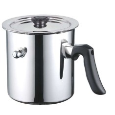 Oala de fiert lapte 2 litri din inox cu pereti dubli si avertizare