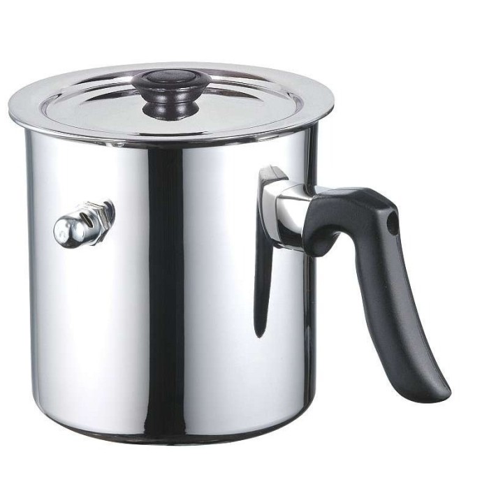 Oala de fiert lapte 2 litri din inox cu pereti dubli si avertizare