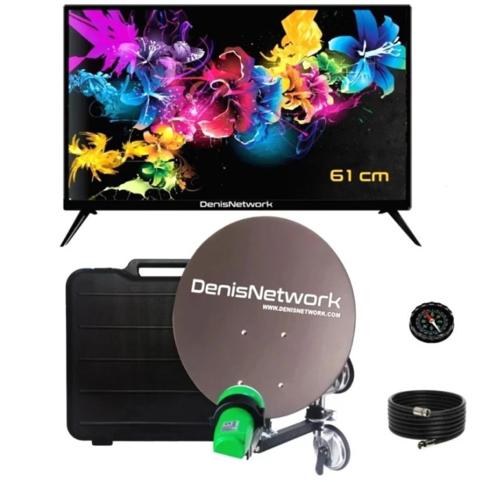 Kit tv antenă camion / camping / rulotă, TV ⛞61cm CI + cu antenă cu 12/24V