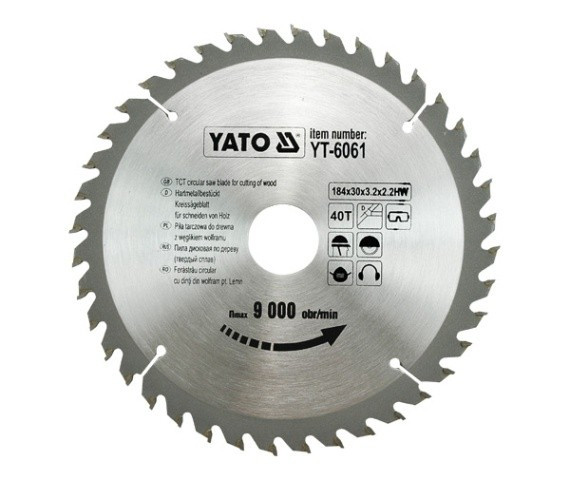 Disc fierastrau wolfram pentru lemn 184 mm x 40T YATO