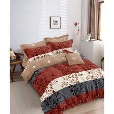 Lenjerie de pat pentru o persoana cu husa de perna dreptunghiulara, Agate, bumbac mercerizat, multicolor