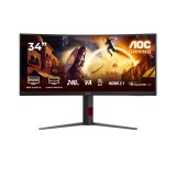 Monitor Gaming AOC CU34G4Z, 34 , 3440 x 1440 pixeli, Black, Red, 3 ani Garantie