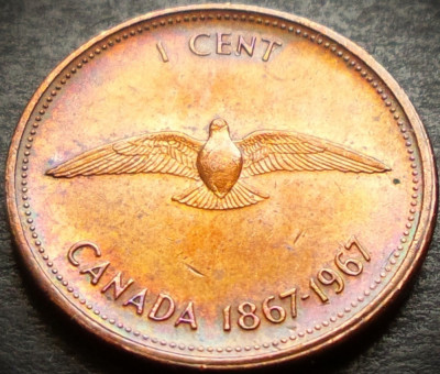Moneda comemorativa 1 CENT - CANADA, anul 1967 * cod 1945 B foto