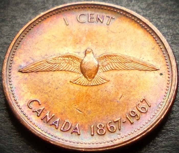 Moneda comemorativa 1 CENT - CANADA, anul 1967 * cod 1945 B