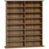 HOMCOM Depozitare pentru CD și DVD cu 16 compartimente și 12 rafturi reglabile, capacitate max. 720 CD/396 DVD și Blu-ray-uri, nuc | Aosom Romania
