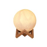Lampa de veghe in forma de luna 3d moon light alb cald, alimentare baterii, stand plastic inclus, 8 cm, flippy
