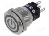 Comutator anti-vandalism EAO 2 poziții SPDT 3A 240V LED verde IP67/IP65