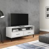 Gossi comoda tv cu picioare metalice &bdquo;oslo&rdquo;, alb, lemn masiv pin