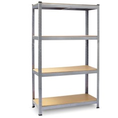 Raft metalic pentru depozitare, 4 polite, capacitate 150 kg polita, total 600 kg, 180x90x40 cm