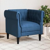 Fotoliu Chesterfield, albastru, material textil