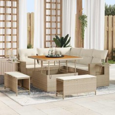 vidaXL Set de canapele pentru grădină 8 pcs Bej poliratan 3361736