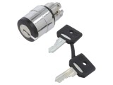 Comutator Rotativ cu Cheie 22mm Negru 2 Poziții