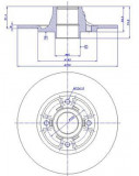 Set discuri frana spate Renault 19 Limuzina (L53), 01.1988-12.1992, marca SRLine S71-1049