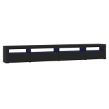 Comoda TV cu lumini LED, negru, 270x35x40 cm