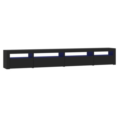 Comoda TV cu lumini LED, negru, 270x35x40 cm foto