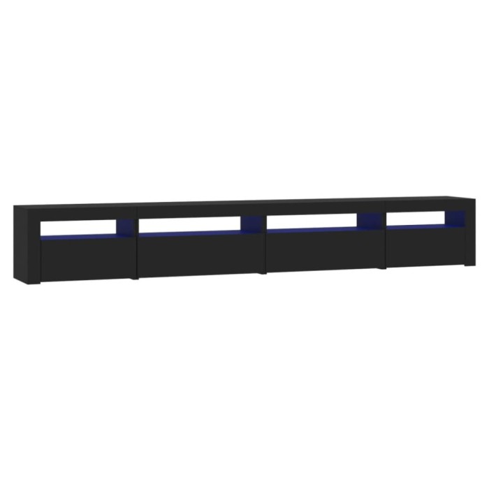 Comoda TV cu lumini LED, negru, 270x35x40 cm