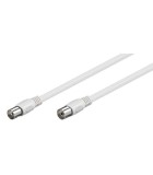 Cablu COAXIAL TV antena 1.5m mama-tata 75 ohm clasa A 85DB Dublu ecranat CCS alb 66613 Goobay