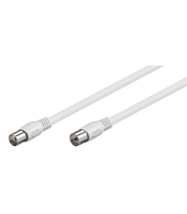Cablu COAXIAL TV antena 1.5m mama-tata 75 ohm clasa A 85DB Dublu ecranat CCS alb 66613 Goobay