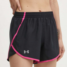 Under Armour pantaloni scurți de alergare Fly By culoarea negru, neted, high waist