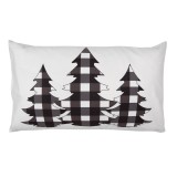 Cumpara ieftin Fata perna Brad textil alb negru 30x50 cm