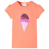 Tricou pentru copii, portocaliu neon, 92, vidaXL