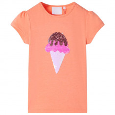 Tricou pentru copii, portocaliu neon, 92