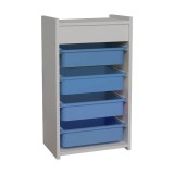 Cumpara ieftin Dulap cu 4 sertare pentru jucarii Toily Pako World Alb 45x30x75 cm