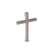Pandativ din aur roze de 14K in forma de cruce
