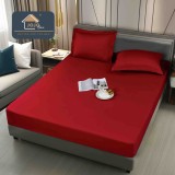 Cumpara ieftin Husa de Pat Impermeabila cu Elastic si 2 Fete de Perna 50x70cm,160 180x200cm, Rosie-D122