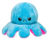 Caracatita din plus, care isi modifica starea si culoarea, cu doua fete, 13.5 cm, roz cu albastru
