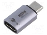 Adaptor USB 4.0 USB C Goobay soclu nichelat argintie