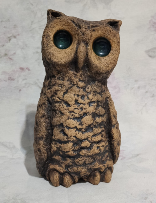 LICHIDARE ! Figurina , bufnita din ceramica vintage -