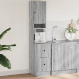 VidaXL Dulap de bucătărie, gri sonoma, 35x50x180 cm lemn prelucrat