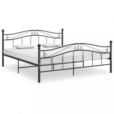 vidaXL Cadru de pat, negru, 160x200 cm, metal foto