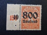 GERMANIA &ndash; HIPERINFLAȚIE &ndash; &bdquo;800 TAUSEND&rdquo; RENTENMARKE CU MARGINE IMPRIMATĂ (1540) &ndash; MNH-FD1