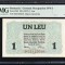 1 leu 1917 BGR PMG64 UNC bancnota gradata