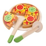 Pizza Funghi - Set din lemn cu accesorii pentru joc de rol, New Classic Toys