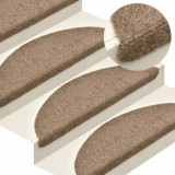 Covorase Scari Autoadezive 15 Buc Bej 56x17 cm Punch Antiderapante Lavabile Protectie Trepte