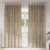 vidaXL Cortina din catifea , set de 2 piese cu inele Champagne, 260 x 140 cm.