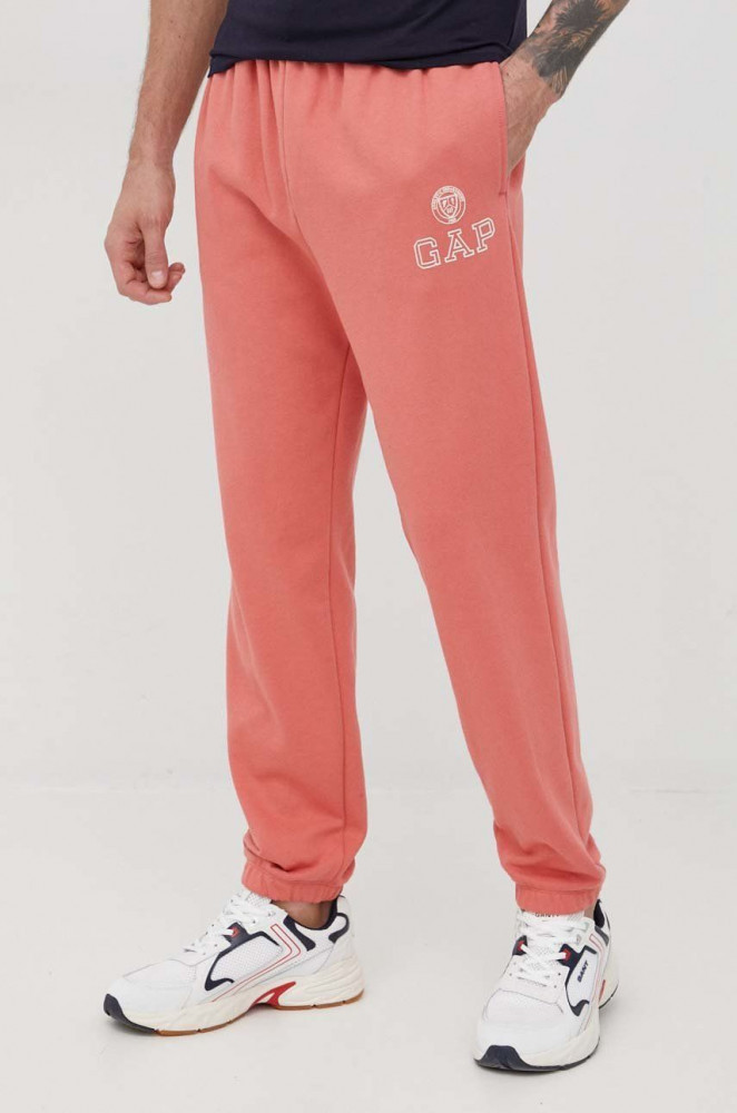 GAP pantaloni de trening barbati, culoarea roz, cu imprimeu | Okazii.ro