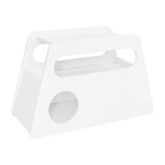 Măsuță laterală cu roți, colțuri rotunjite, mobilă, economisitoare de spațiu, pentru living și dormitor, 81x33x51,5 cm, Albă