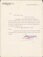 A1245 Act cu antet Banca Industria, 1941, Oradea