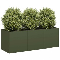 vidaXL Jardinieră verde măsline 120x40x40 cm oțel laminat la rece foto