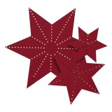 Cumpara ieftin Set 3 suporturi de masa pentru oale in forma de stea, diametru 1 x 9.5 cm, 1 x 14.5 cm, 1 x 27.5 cm, pasla, rosu