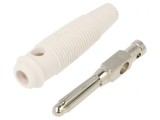 Mufă Banană 4mm 30A 60VDC Albă Nichelată