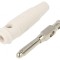 Mufă Banană 4mm 30A 60VDC Albă Nichelată