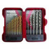 Set burghie pentru metal si zidarie Raider, 17 piese, 1.5-10 mm