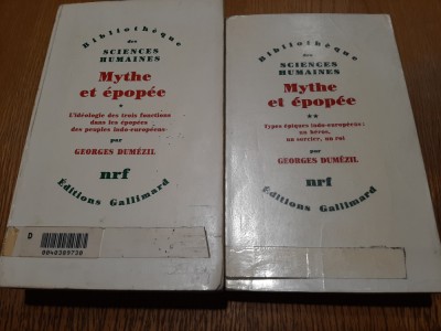 MYTHE ET EPOPEE - 2 Vol. - Georges Dumezil - 1968/1982, 663+412 p. foto